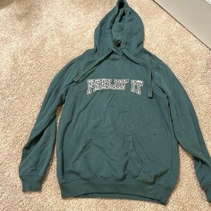 Garage green “feeling’ it” green hoodie